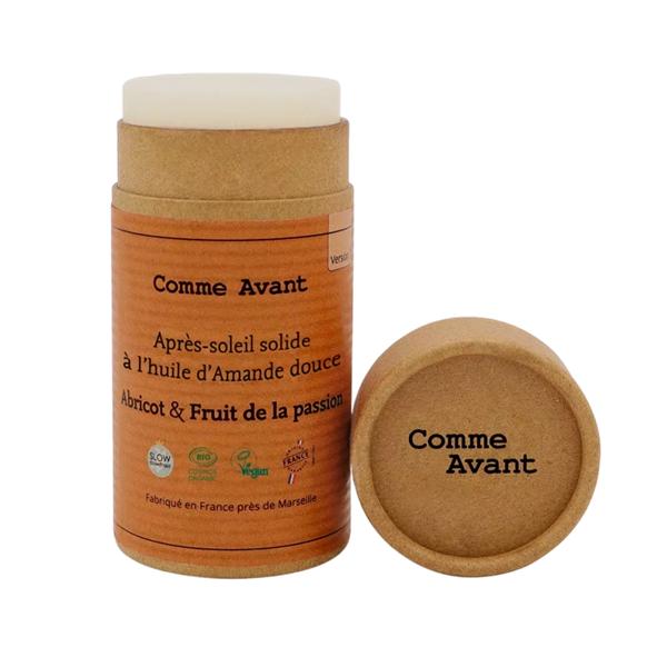 After-sun sólido con aceite de almendras dulces – Albaricoque y Maracuyá (70 g)